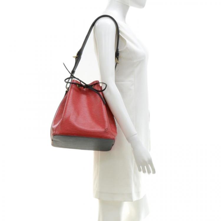 Louis Vuitton Red / Black Epi Leather Petit Noe Shoulder Bag Louis