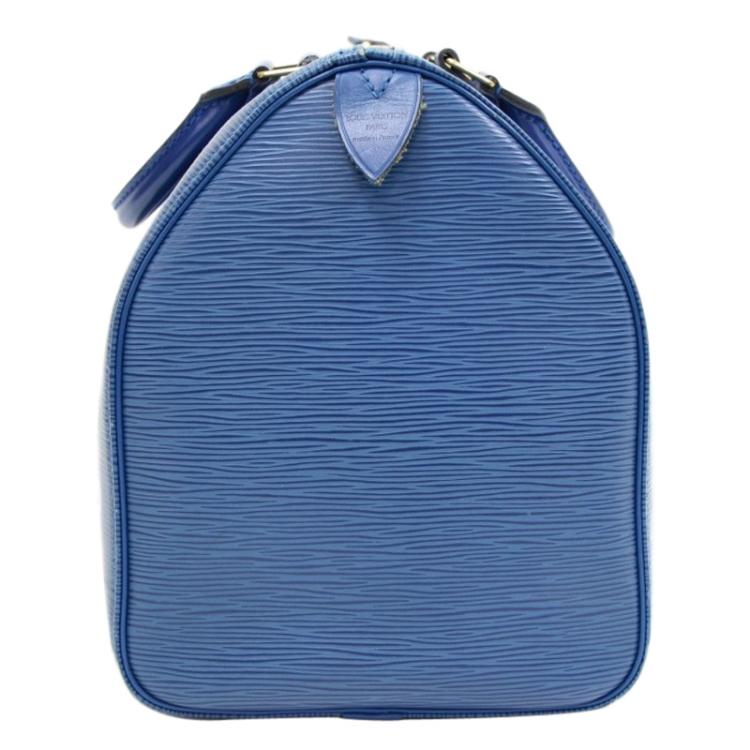 Pre Owned Louis Vuitton Toledo Blue Epi Leather Speedy 35