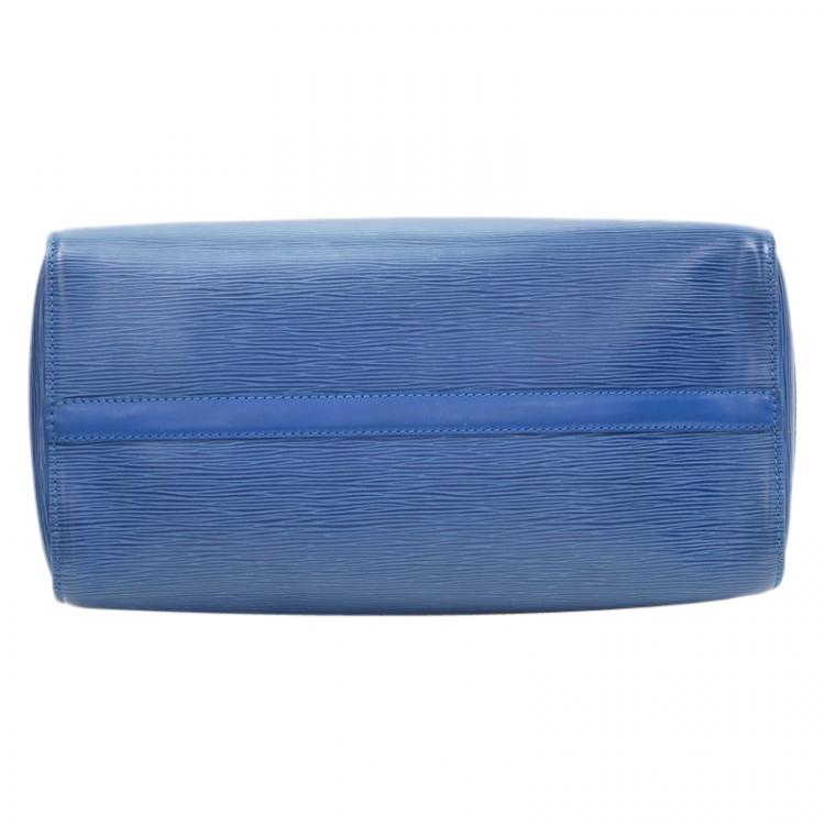 Pre Owned Louis Vuitton Toledo Blue Epi Leather Speedy 35