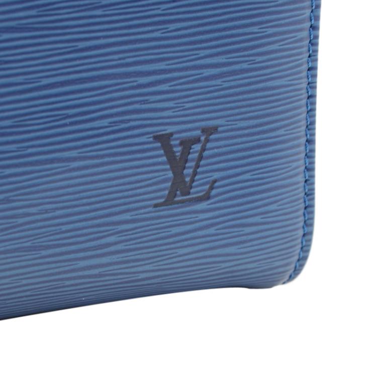 Pre Owned Louis Vuitton Toledo Blue Epi Leather Speedy 35