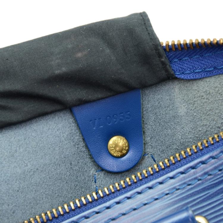 Pre Owned Louis Vuitton Toledo Blue Epi Leather Speedy 35