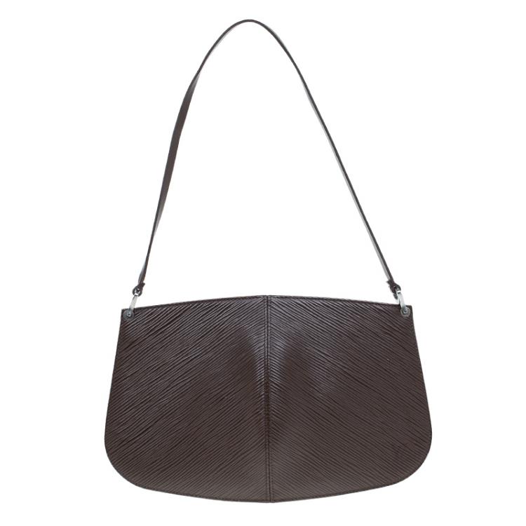 Louis Vuitton brown Mocha epi leather Demi Lune Pochette Mini Hand Bag LV  purse
