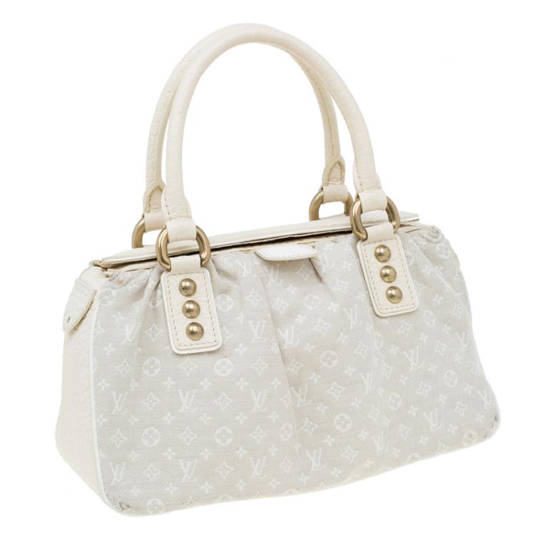 Pre Owned Louis Vuitton Beige Monogram Mini Lin Trapeze Top Handle Bag PM