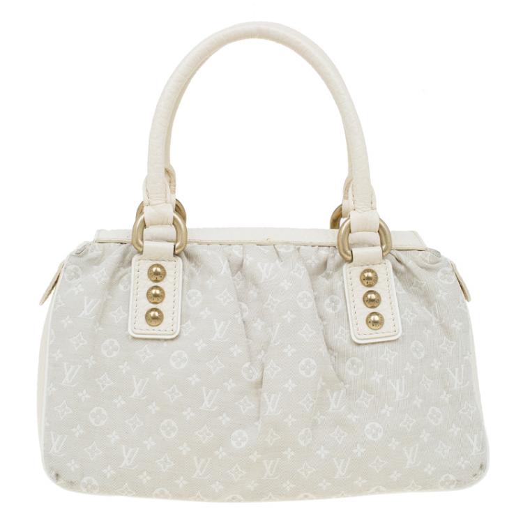 Pre Owned Louis Vuitton Beige Monogram Mini Lin Trapeze Top Handle Bag PM