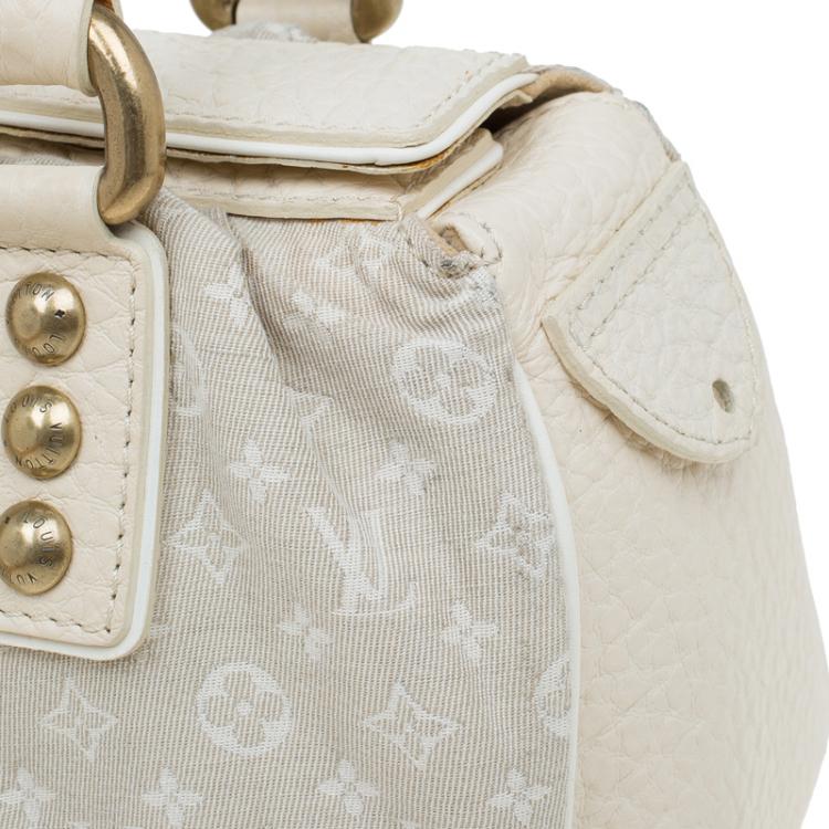 Pre Owned Louis Vuitton Beige Monogram Mini Lin Trapeze Top Handle Bag PM