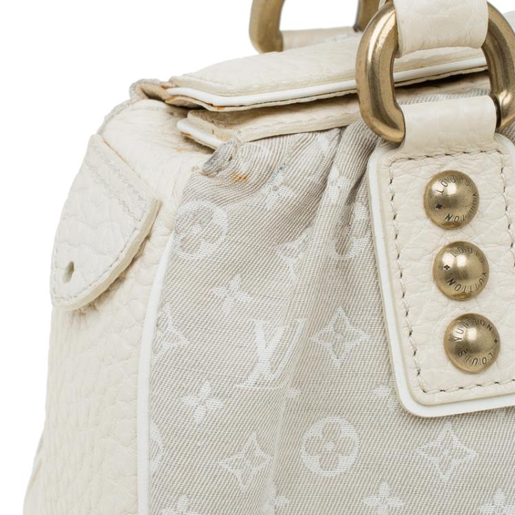 Pre Owned Louis Vuitton Beige Monogram Mini Lin Trapeze Top Handle Bag PM