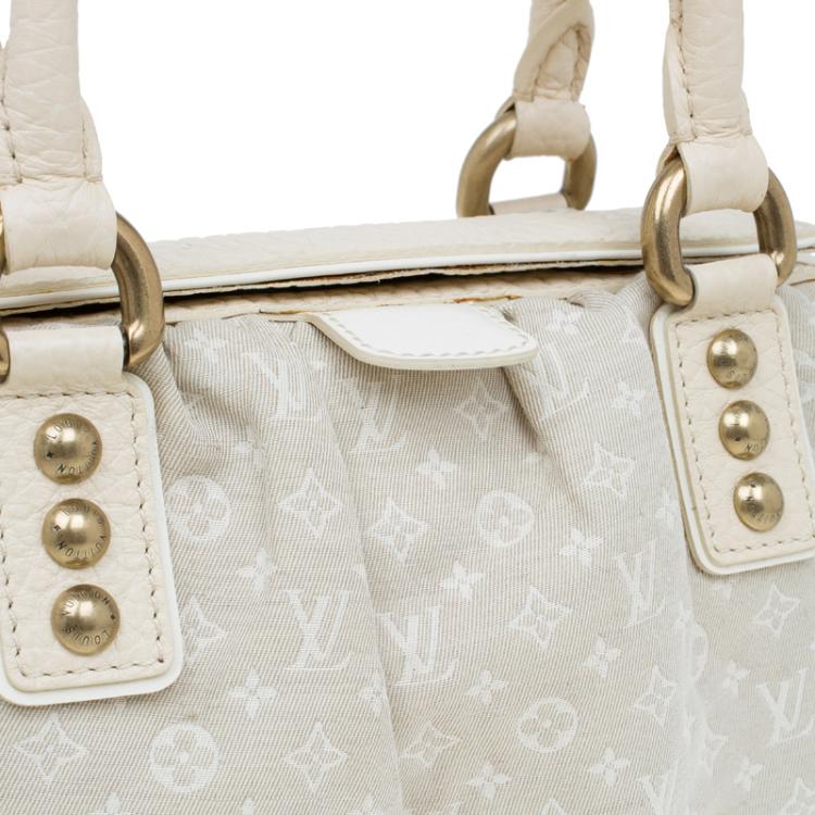 Pre Owned Louis Vuitton Beige Monogram Mini Lin Trapeze Top Handle Bag PM