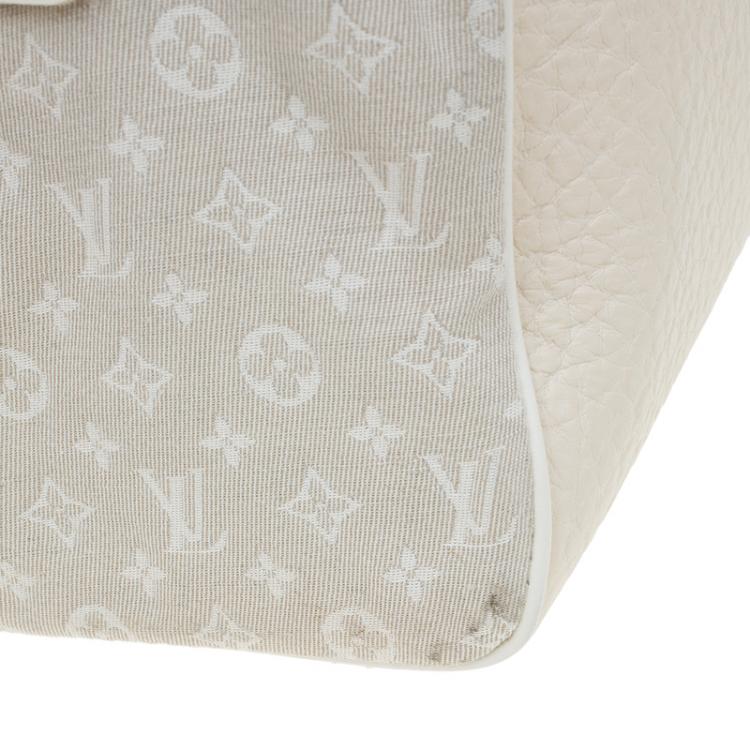 Pre Owned Louis Vuitton Beige Monogram Mini Lin Trapeze Top Handle Bag PM