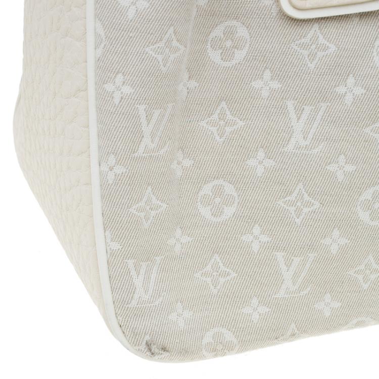 Pre Owned Louis Vuitton Beige Monogram Mini Lin Trapeze Top Handle Bag PM