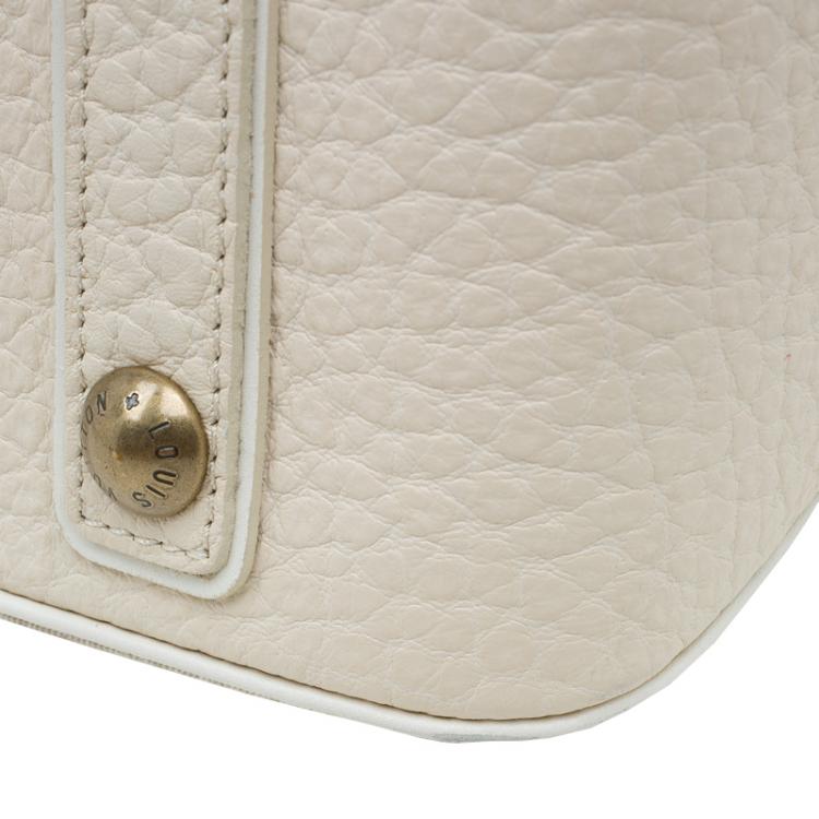 Pre Owned Louis Vuitton Beige Monogram Mini Lin Trapeze Top Handle Bag PM
