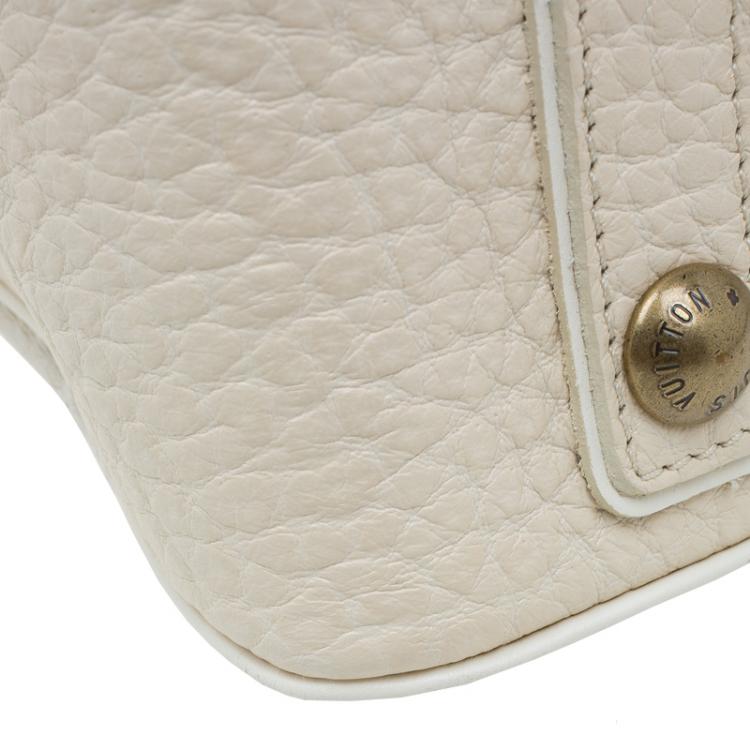 Pre Owned Louis Vuitton Beige Monogram Mini Lin Trapeze Top Handle Bag PM