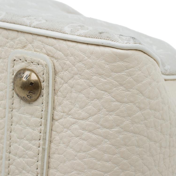Pre Owned Louis Vuitton Beige Monogram Mini Lin Trapeze Top Handle Bag PM
