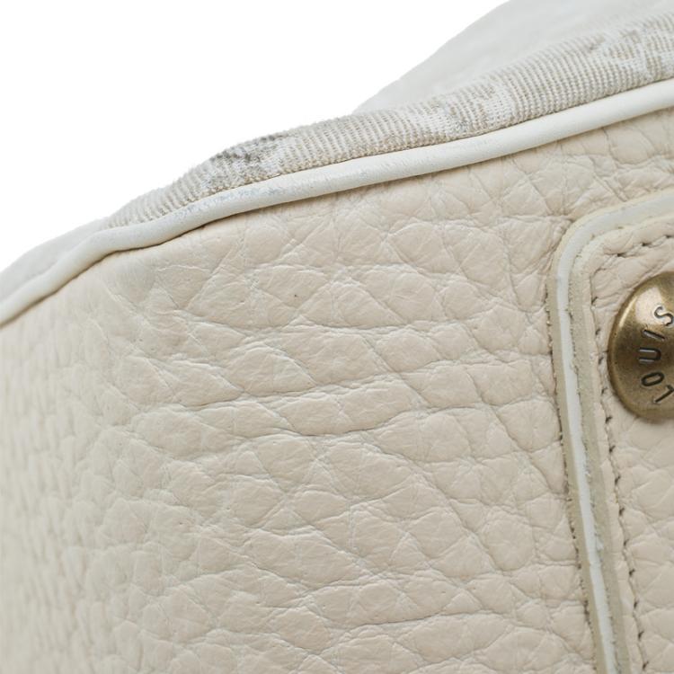 Pre Owned Louis Vuitton Beige Monogram Mini Lin Trapeze Top Handle Bag PM