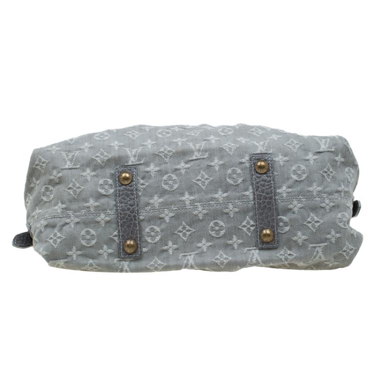 Pre Owned Louis Vuitton Grey Monogram Denim Neo Cabby MM Bag