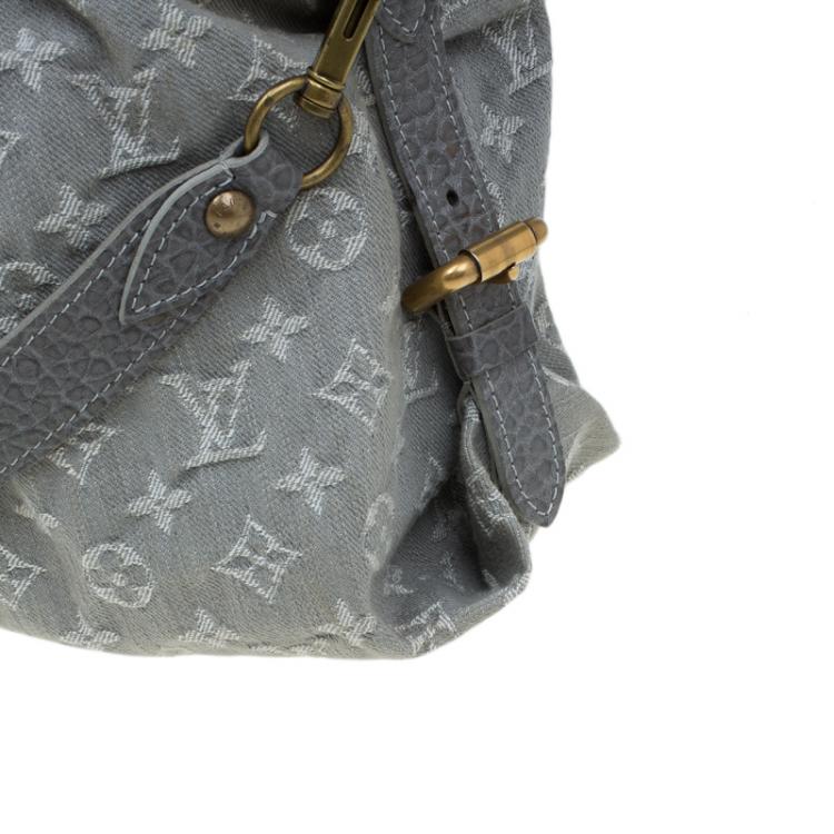 Pre Owned Louis Vuitton Grey Monogram Denim Neo Cabby MM Bag