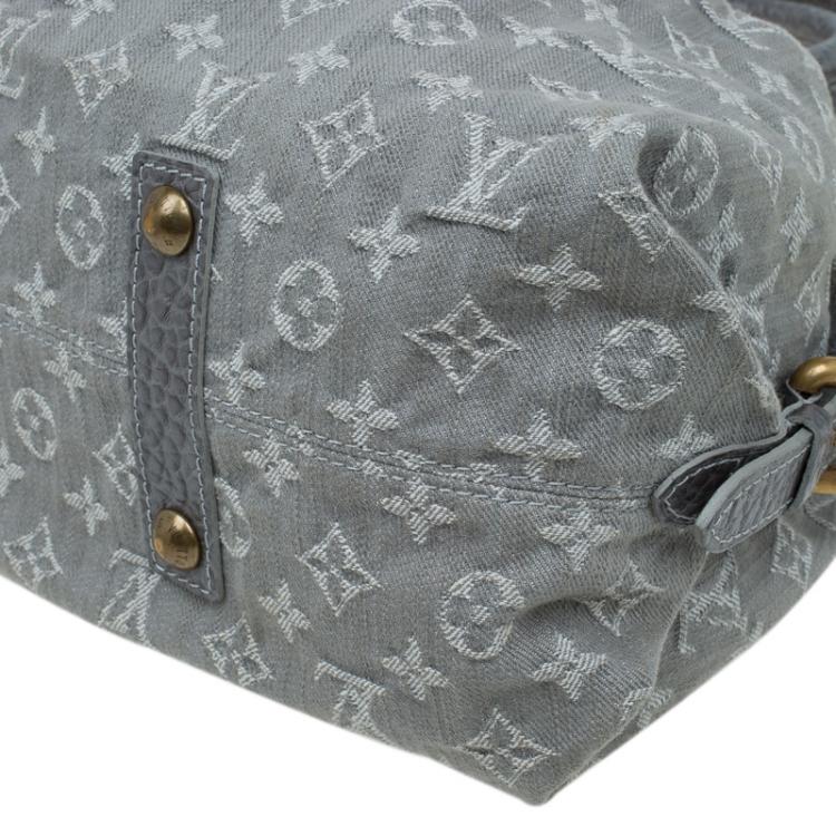 Pre Owned Louis Vuitton Grey Monogram Denim Neo Cabby MM Bag