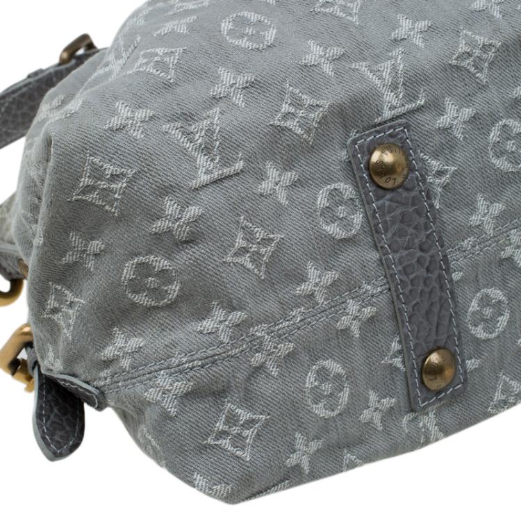 Pre Owned Louis Vuitton Grey Monogram Denim Neo Cabby MM Bag