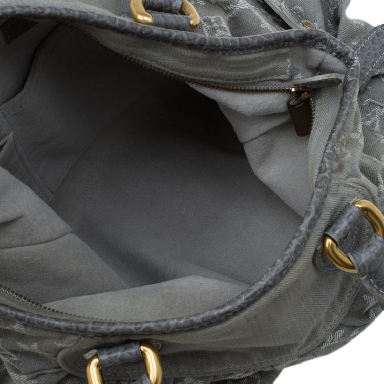 Pre Owned Louis Vuitton Grey Monogram Denim Neo Cabby MM Bag