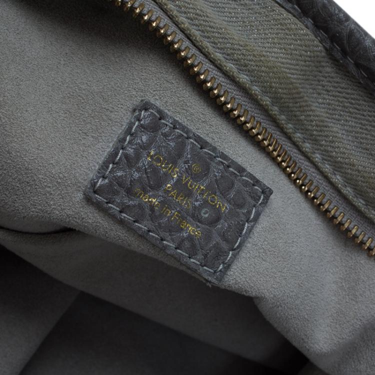 Pre Owned Louis Vuitton Grey Monogram Denim Neo Cabby MM Bag