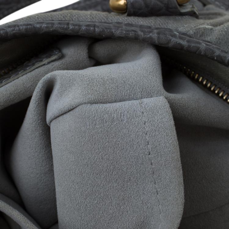 Pre Owned Louis Vuitton Grey Monogram Denim Neo Cabby MM Bag