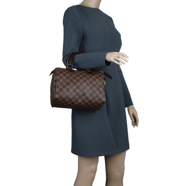 Pre Owned Louis Vuitton Damier Ebene Canvas Speedy 25 Bag