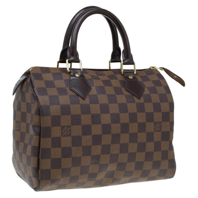 Pre Owned Louis Vuitton Damier Ebene Canvas Speedy 25 Bag