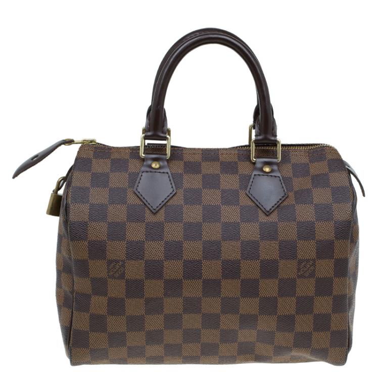 Pre Owned Louis Vuitton Damier Ebene Canvas Speedy 25 Bag