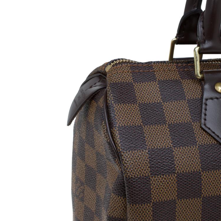 Pre Owned Louis Vuitton Damier Ebene Canvas Speedy 25 Bag