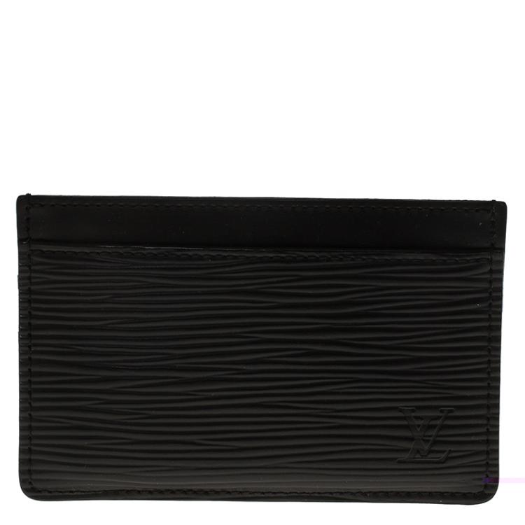 Pre Owned Louis Vuitton Black Epi Leather Card Holder