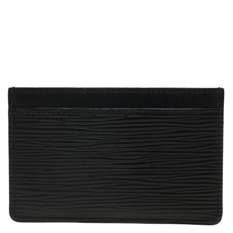 Pre Owned Louis Vuitton Black Epi Leather Card Holder