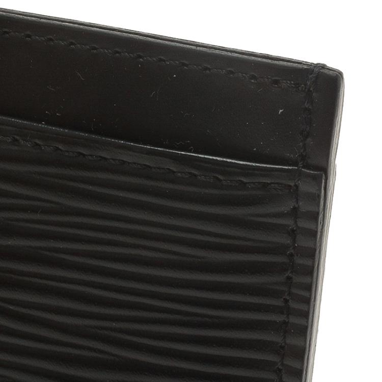 Pre Owned Louis Vuitton Black Epi Leather Card Holder