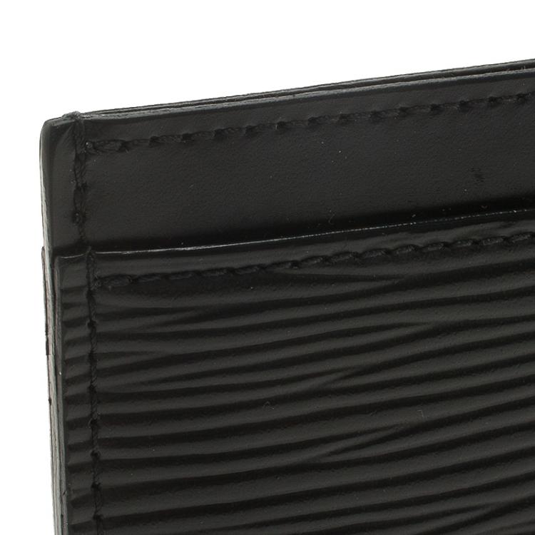 Pre Owned Louis Vuitton Black Epi Leather Card Holder