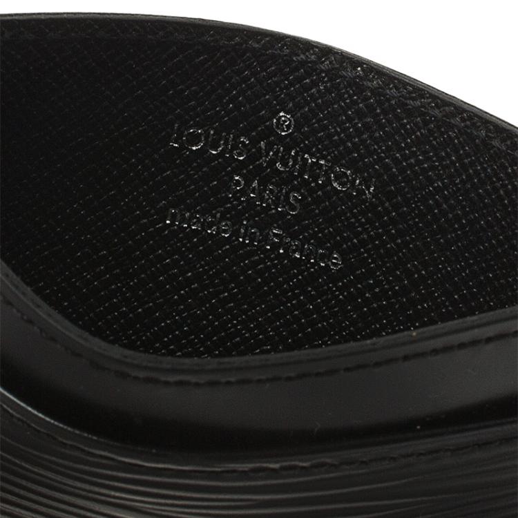 Pre Owned Louis Vuitton Black Epi Leather Card Holder