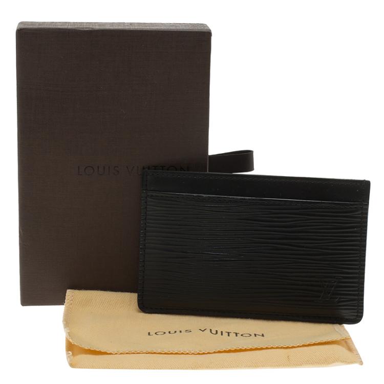 Pre Owned Louis Vuitton Black Epi Leather Card Holder