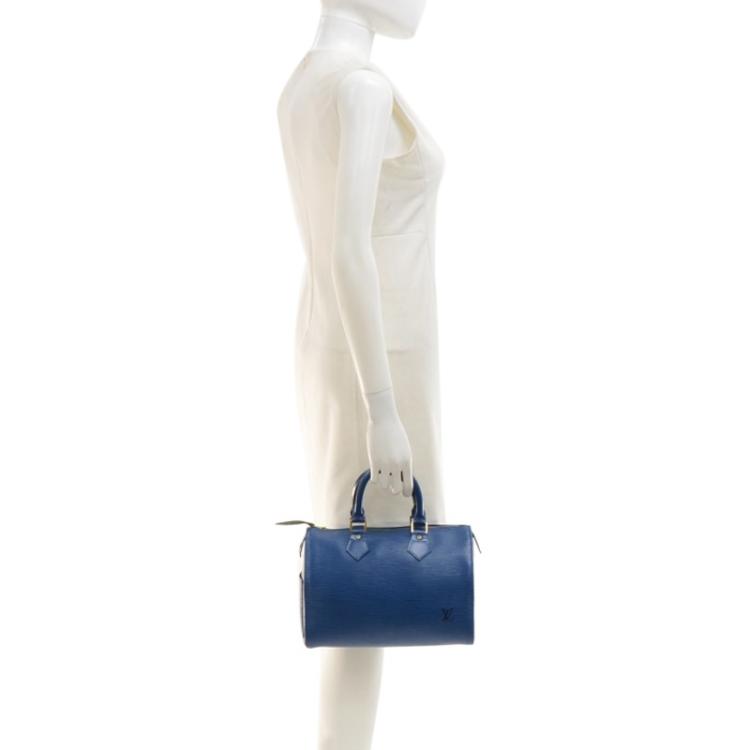 مملوكة مسبقًا Louis Vuitton Toledo Blue Epi Leather Speedy 25