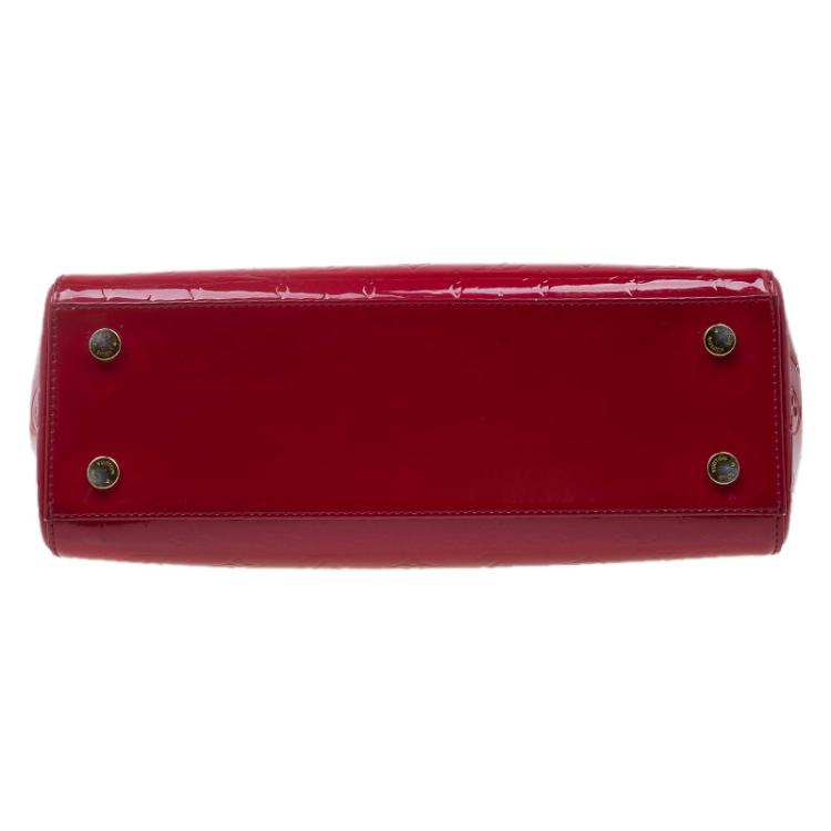 Pre Owned Louis Vuitton Rouge Grenadine Monogram Vernis Brea MM Bag