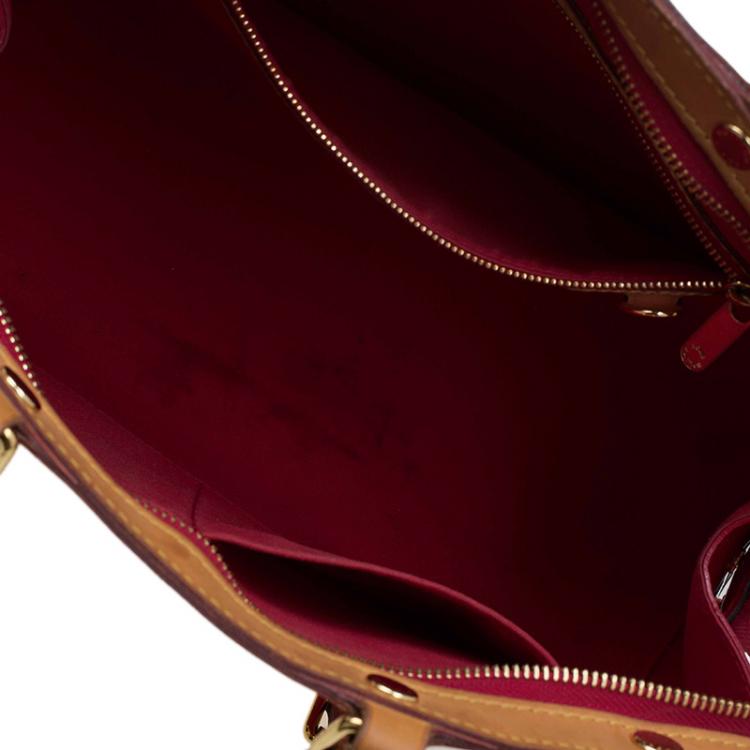 Pre Owned Louis Vuitton Rouge Grenadine Monogram Vernis Brea MM Bag