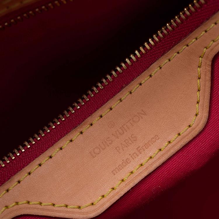 Pre Owned Louis Vuitton Rouge Grenadine Monogram Vernis Brea MM Bag