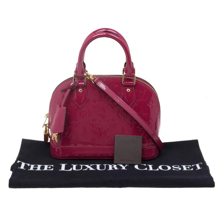 Pre Owned Louis Vuitton Amethyste Monogram Vernis Alma BB Bag