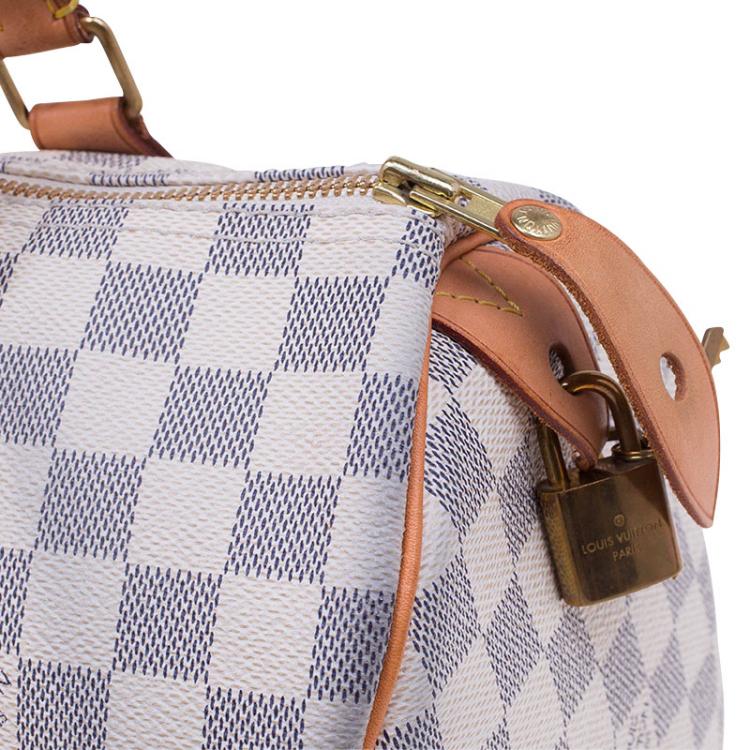 Pre Owned Louis Vuitton Damier Azur Canvas Speedy 30 bag