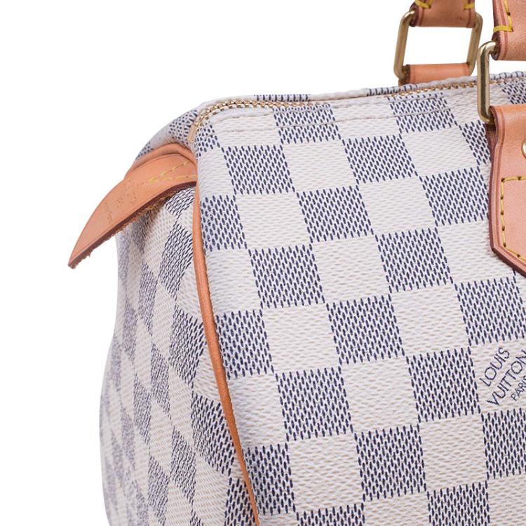 Pre Owned Louis Vuitton Damier Azur Canvas Speedy 30 bag