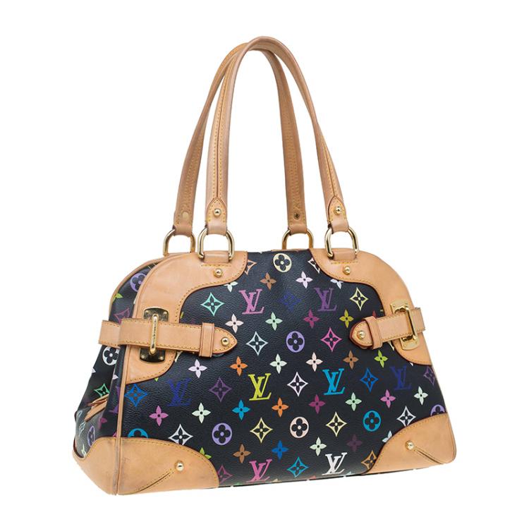 Pre Owned Louis Vuitton Black Multicolore Monogram Canvas Claudia Bag
