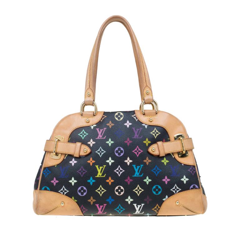 Pre Owned Louis Vuitton Black Multicolore Monogram Canvas Claudia Bag
