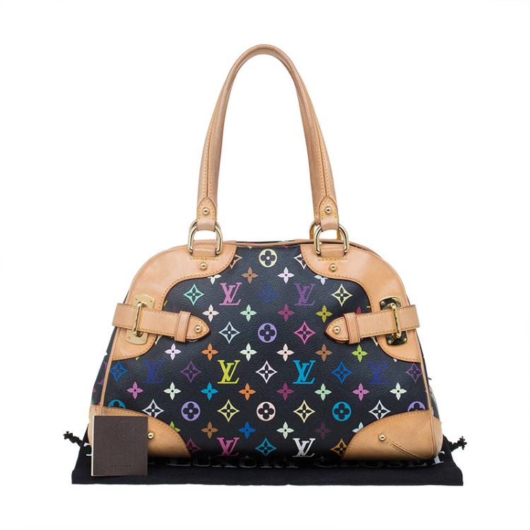 Pre Owned Louis Vuitton Black Multicolore Monogram Canvas Claudia Bag