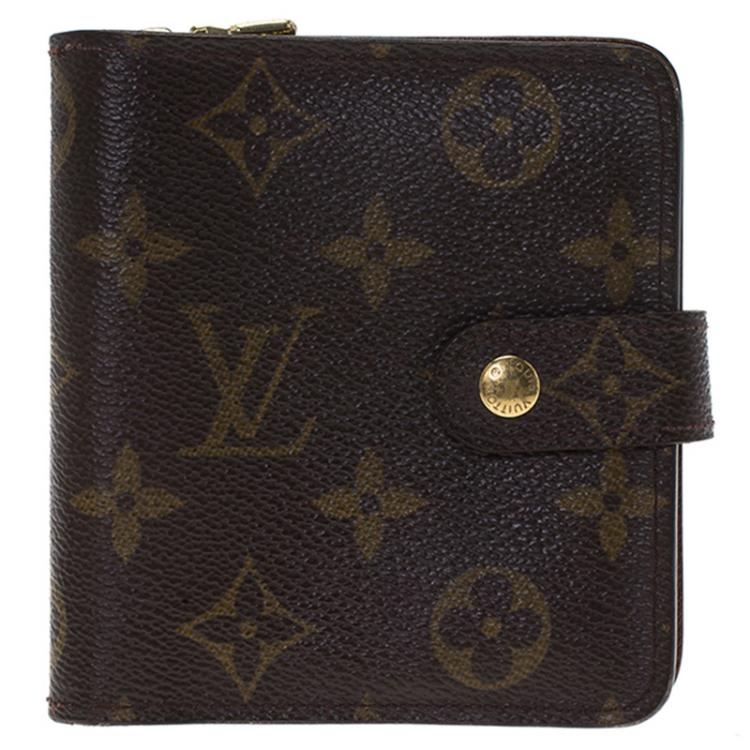 Louis Vuitton Paris Monogram Canvas Compact Zip Bi-fold Wallet Card Holder