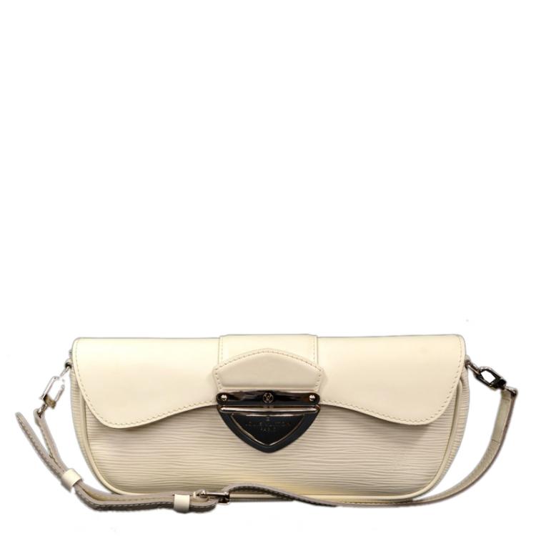 Louis Vuitton, Bags, Louis Vuitton Montaigne Clutch Epi Leather White