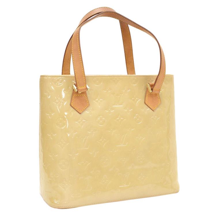 Pre Owned Louis Vuitton Noisette Monogram Vernis Houston Bag