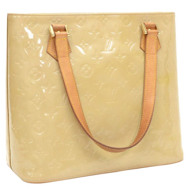 Pre Owned Louis Vuitton Noisette Monogram Vernis Houston Bag