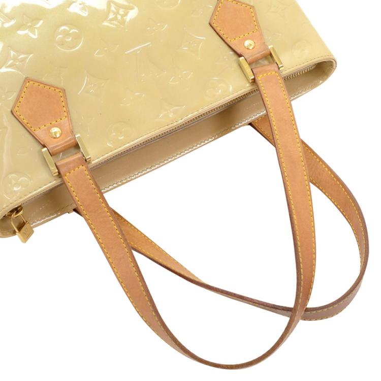Pre Owned Louis Vuitton Noisette Monogram Vernis Houston Bag