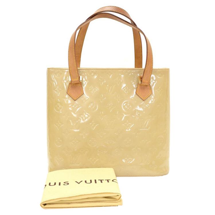 Pre Owned Louis Vuitton Noisette Monogram Vernis Houston Bag